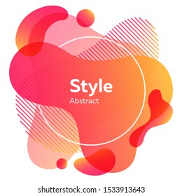 Geometric abstract badge. Dynamical colored forms and lines. Abstract banner with flowing liquid shapes. Template for logo, flyer, presentation