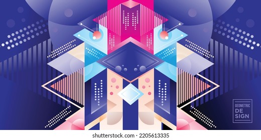 Vector de diseño de fondo de banner geométrico abstracto