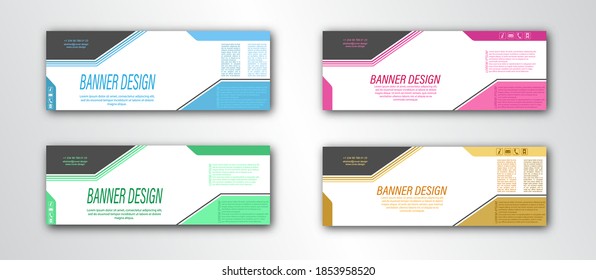 Plantillas de banner geométrico abstracto. Ilustración vectorial editable. Diseño plano
