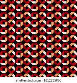 Geometric abstract bauhaus checkered vector seamless pattern. 60s style geometrical wallpaper design.