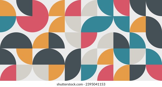 Geometric abstract Bauhaus pattern - seamless background. Abstract Bauhaus geometric pattern background