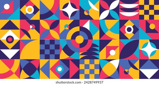 Geometric Abstract Bauhaus Wallpaper Background Vector Illustration