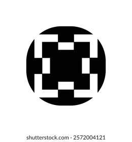 geometric abstract black logo icon vector illustration