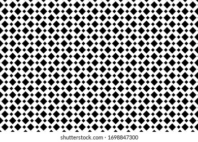 Geometric abstract black and white background for web page, textures, card, poster, fabric, textile. Monochrome graphic repeating design. Modern minimalist stylish squared ornament.