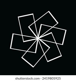 Geometric abstract black and white ornament.