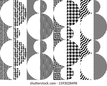 Geometric abstract black and white pattern. Seamless geometric background. Vector image.