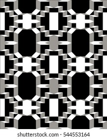 Geometric abstract black,white and gray pattern
