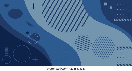 Fondo plano azul abstracto geométrico. Con el uso de colores sólidos y minimalistas para su fácil reutilización