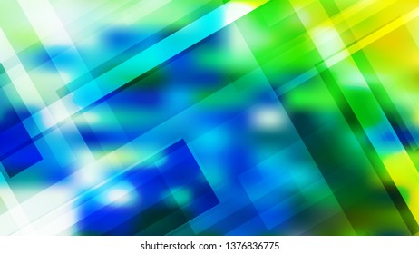 Geometric Abstract Blue Green and Yellow Background