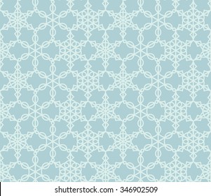 Geometric abstract blue hand drawn doodle lace background. Vector seamless pattern.