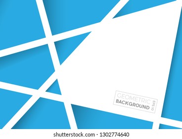 Geometric abstract blue polygons, vector background