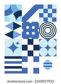 Geometrische abstrakte blaue Vektorformen