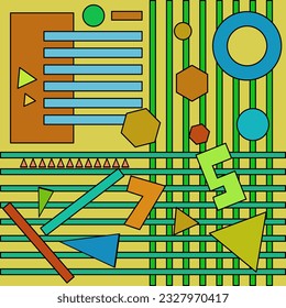 Geometric Abstract Bold Vintage Grunge Texture Background Vector with Vintage