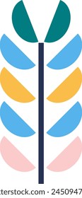 Rama Abstractas Geométrica Con Ilustración vectorial De Hojas