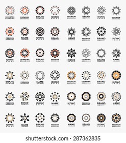 Geometric abstract brand identity icons - Mega set of arabic style logo templates - Ornamental vector symbols - Graphic Design Collection