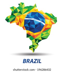 geometric abstract in Brazil flag concept