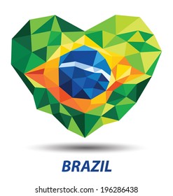 geometric abstract in Brazil flag concept