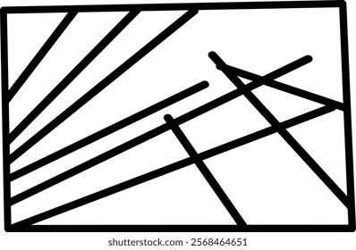 Geometric abstract bright background. straight line scribbles and random lines