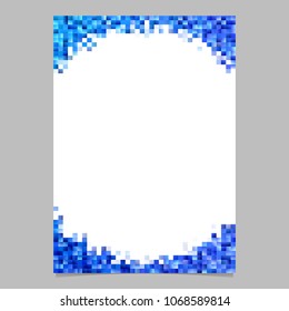 Geometric abstract brochure design template - gradient flyer graphic design from blue rectangles with blank space in the middle