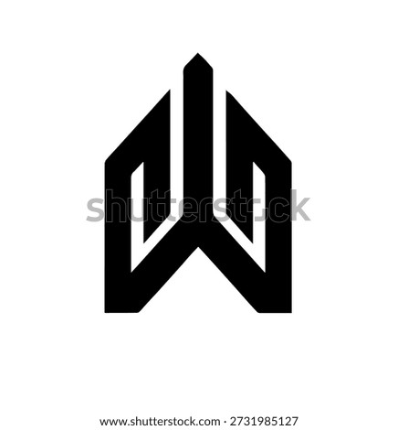 Geometric Abstract Building or Mountain Peak Logo Design with Sharp Angles and Modern Minimalist Aesthetic, Ideal for Architecture
