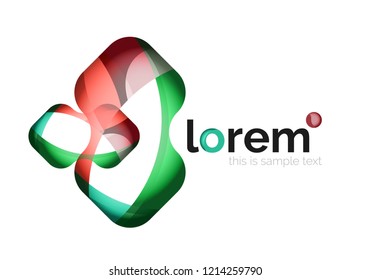 Geometric abstract business icon template, smooth shape, vector