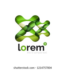 Geometric abstract business icon template, smooth shape, vector