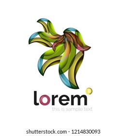 Geometric abstract business icon template, smooth shape, vector