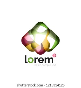 Geometric abstract business icon template, smooth shape, vector