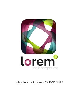 Geometric abstract business icon template, smooth shape, vector