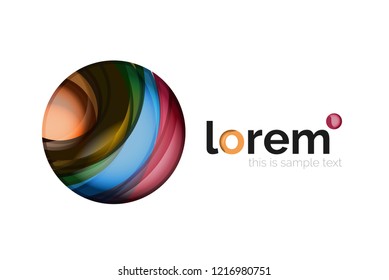 Geometric abstract business icon template, smooth shape, vector