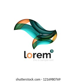 Geometric abstract business icon template, smooth shape, vector