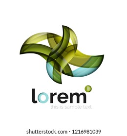 Geometric abstract business icon template, smooth shape, vector