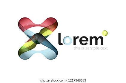 Geometric abstract business icon template, smooth shape, vector