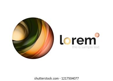 Geometric abstract business icon template, smooth shape, vector