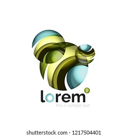 Geometric abstract business icon template, smooth shape, vector