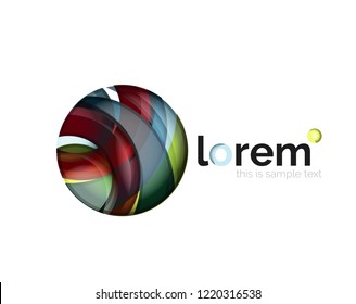 Geometric abstract business icon template, smooth shape, vector