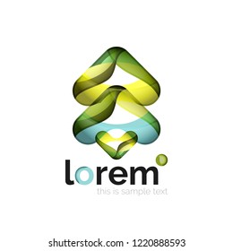 Geometric abstract business icon template, smooth shape, vector