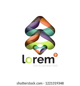 Geometric abstract business icon template, smooth shape, vector