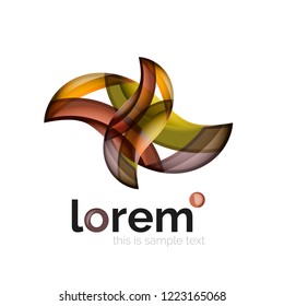 Geometric abstract business icon template, smooth shape, vector