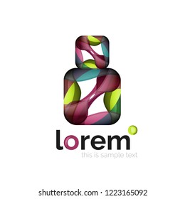 Geometric abstract business icon template, smooth shape, vector