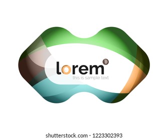 Geometric abstract business icon template, smooth shape, vector