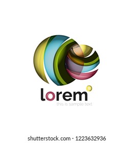 Geometric abstract business icon template, smooth shape, vector
