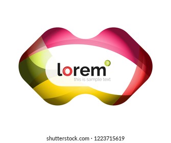 Geometric abstract business icon template, smooth shape, vector