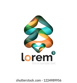 Geometric abstract business icon template, smooth shape, vector