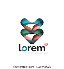 Geometric abstract business icon template, smooth shape, vector