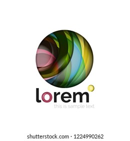 Geometric abstract business icon template, smooth shape, vector