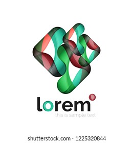 Geometric abstract business icon template, smooth shape, vector