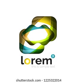 Geometric abstract business icon template, smooth shape, vector