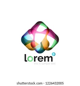 Modelo de ícone empresarial abstrato geométrico, forma suave, vetor