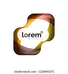 Geometric abstract business icon template, smooth shape, vector